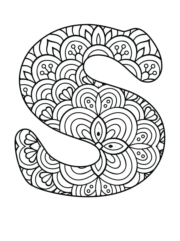 Mandala Alphabet Letter S coloring page - Download, Print or Color ...