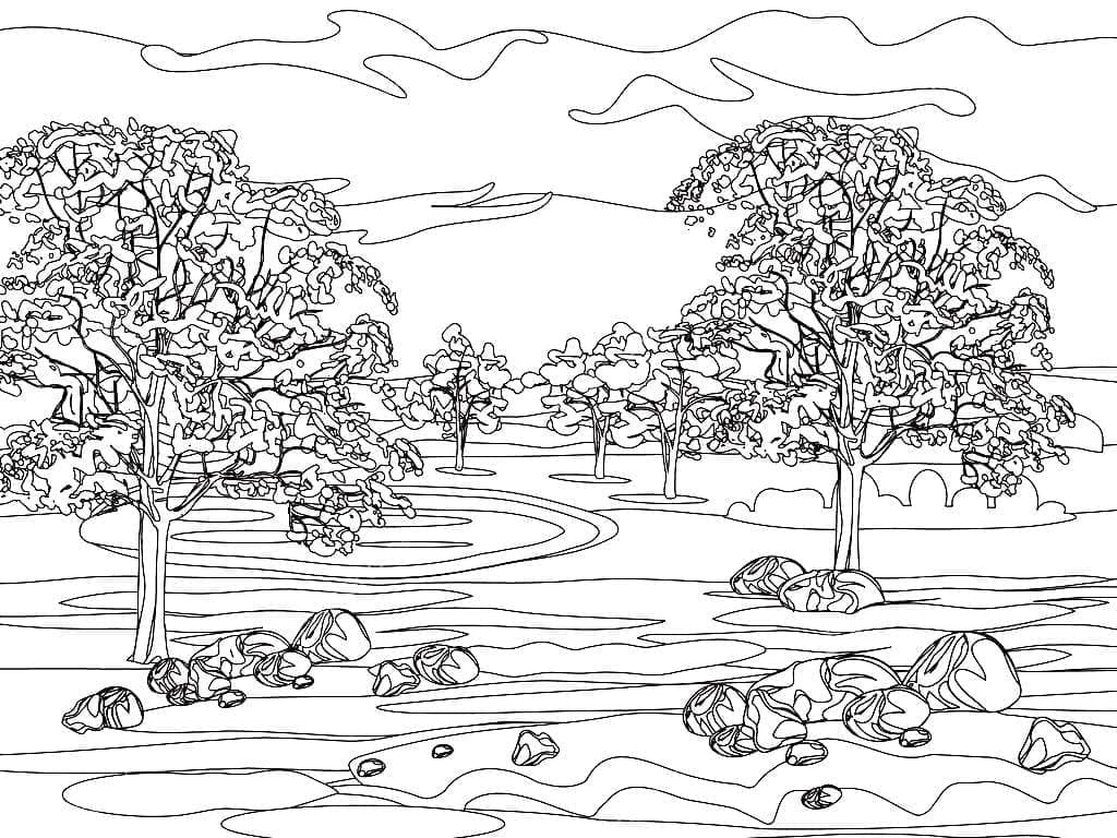 Nice Landscape coloring page