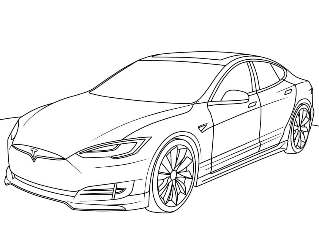 Nice Tesla Car coloring page