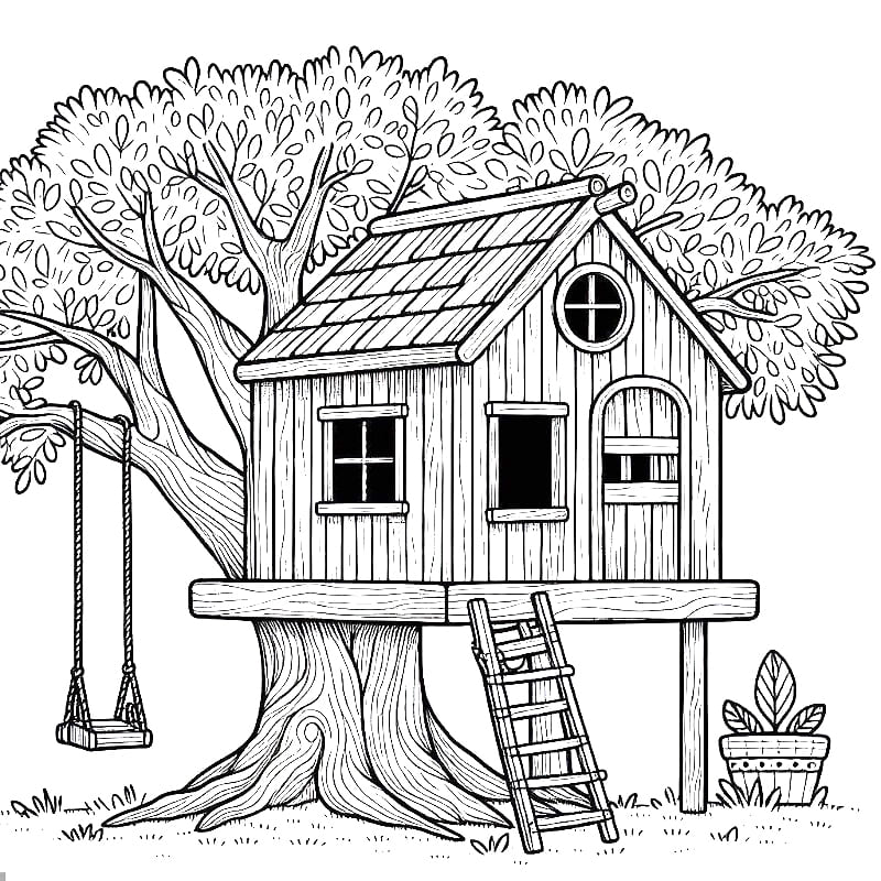 Nice Tree House coloring page