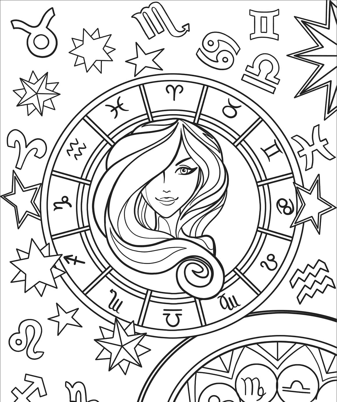 Nice Virgo Zodiac Sign coloring page - Download, Print or Color Online ...
