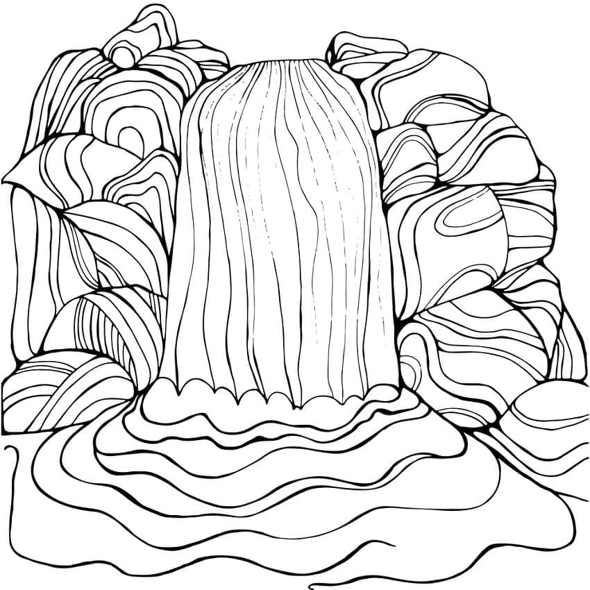 Nice Waterfall coloring page