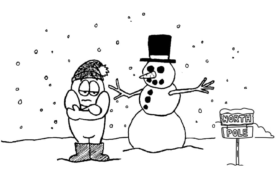 North Pole Winter coloring page