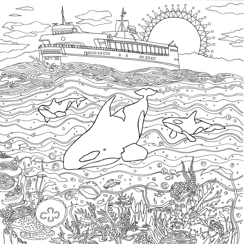 Ocean Landscape coloring page