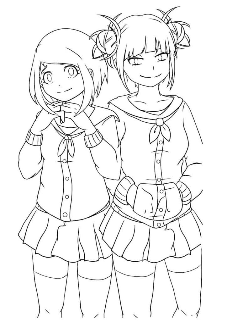 Ochako Uraraka and Himiko Toga