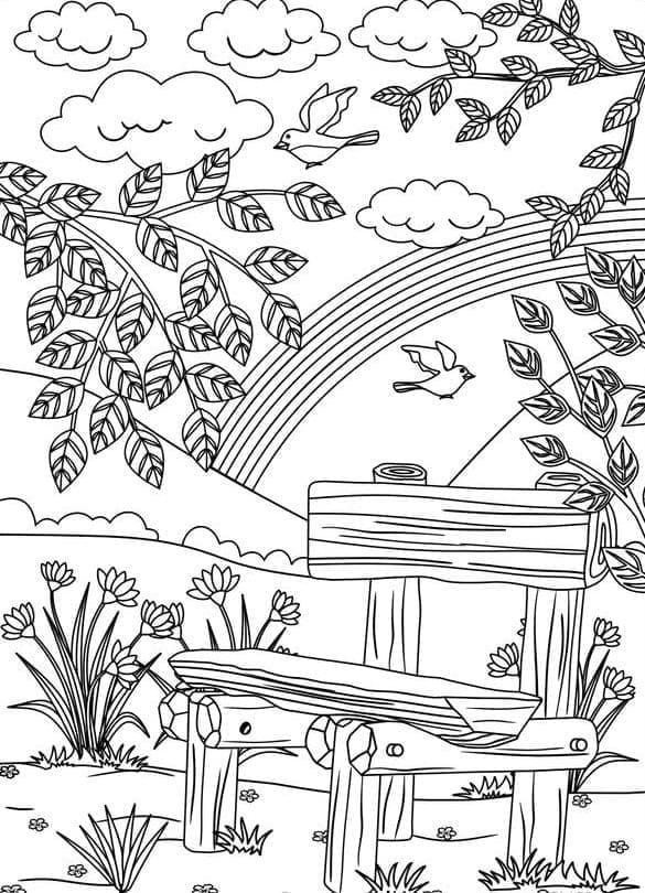 Park Landscape coloring page