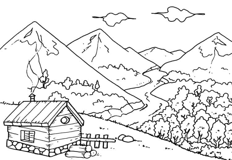 Peaceful Landscape coloring page