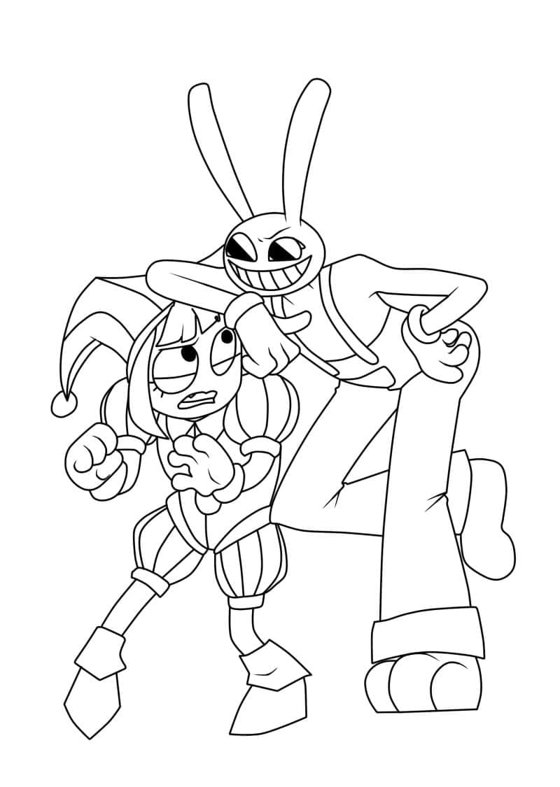 Pomni and Jax The Amazing Digital Circus coloring page - Download ...