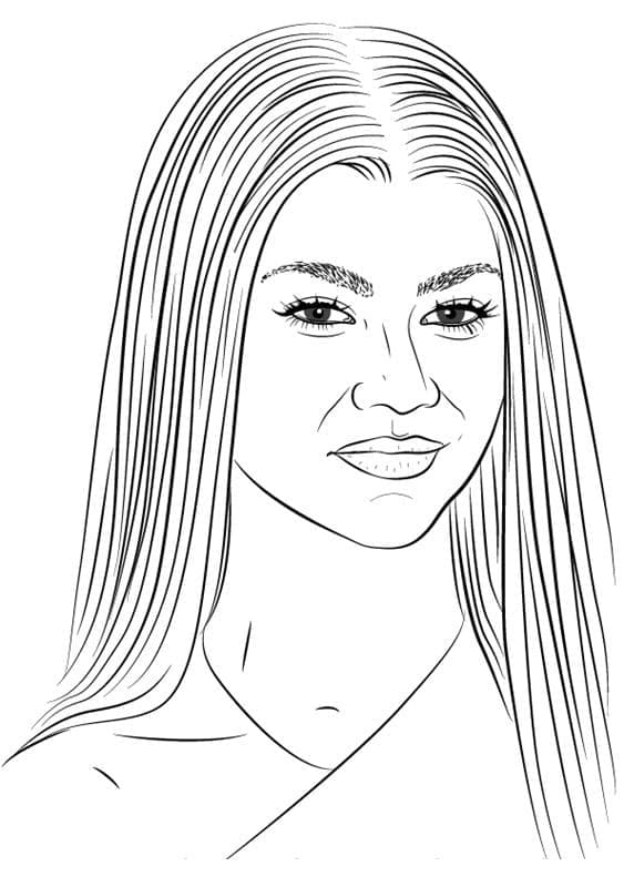 Pretty Zendaya coloring page