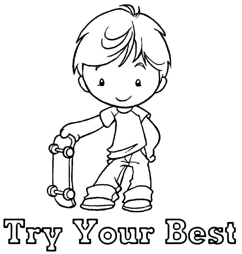 Print Try Your Best coloring page