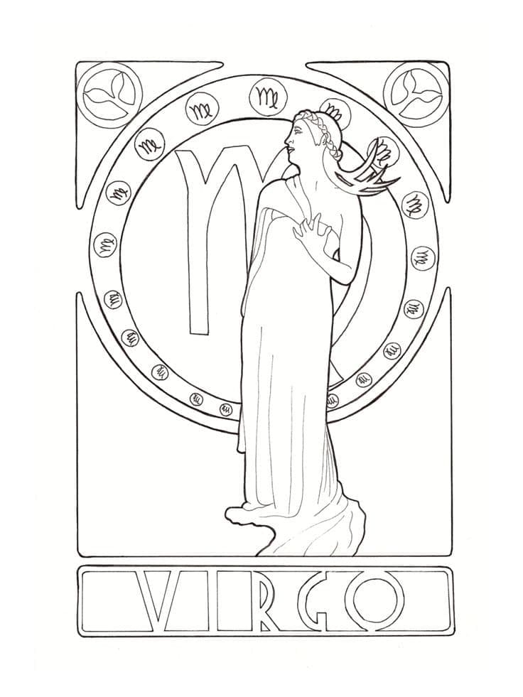 Print Virgo Zodiac Sign coloring page - Download, Print or Color Online ...