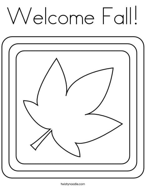 Print Welcome Fall coloring page