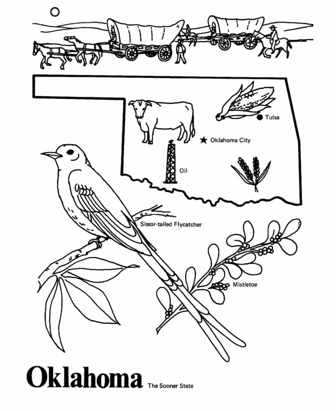 Printable Oklahoma State coloring page