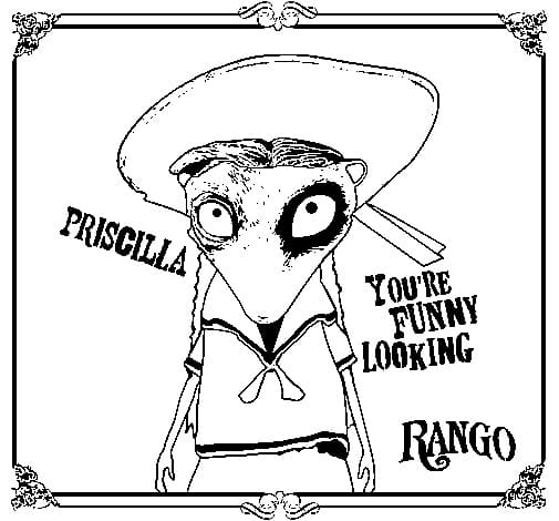 Priscilla from Rango coloring page