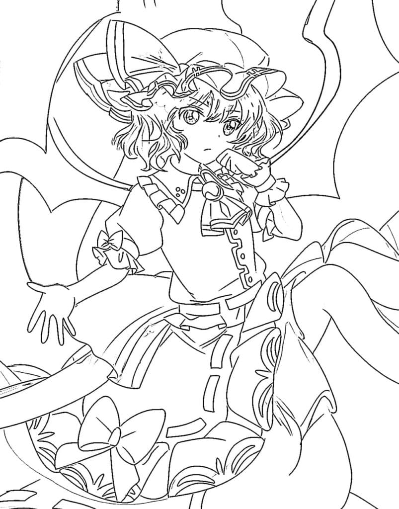 Remilia Scarlet Touhou Project coloring page