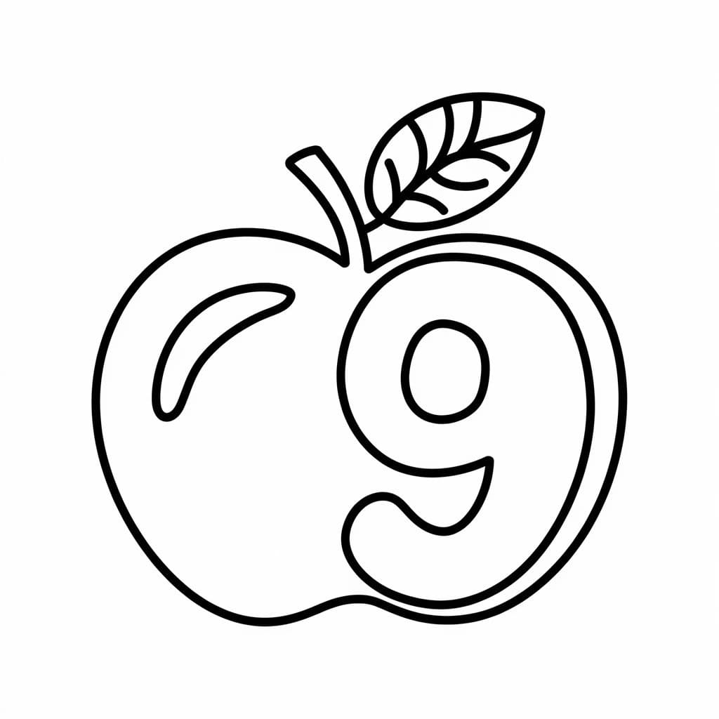 September Apple coloring page