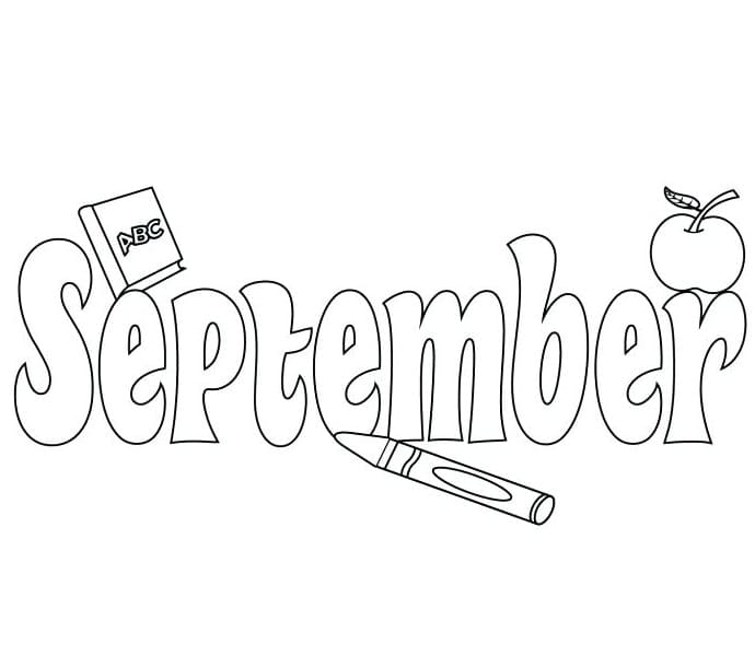 September Back to School coloring page