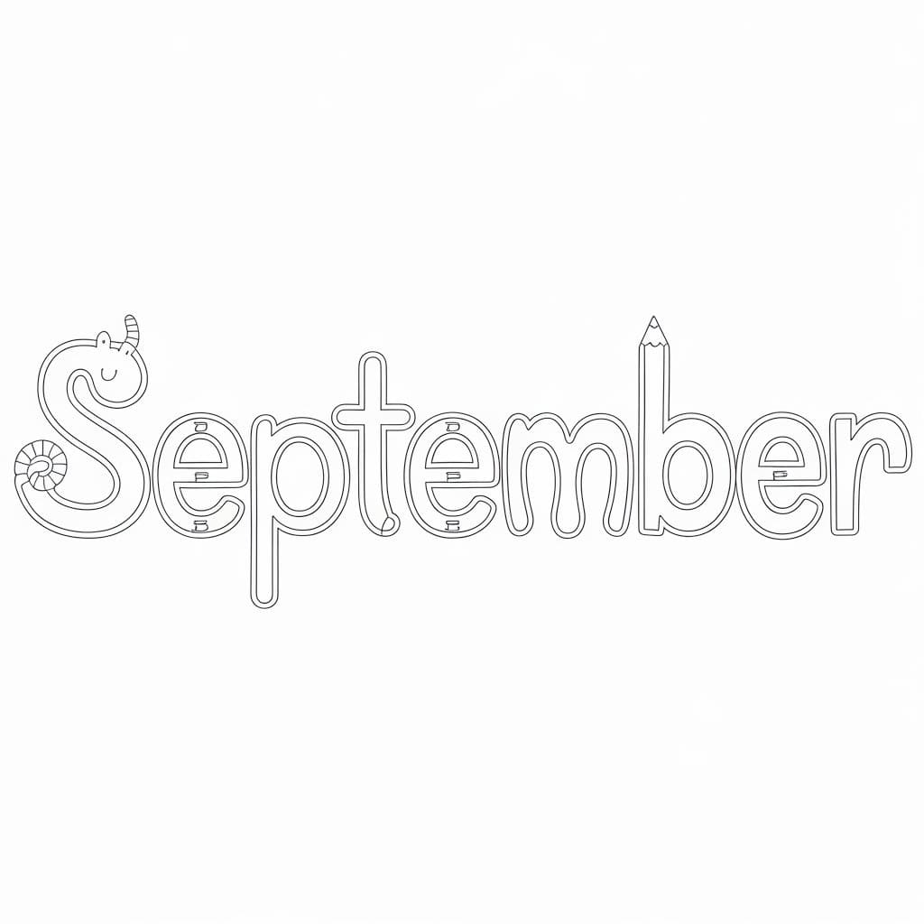 September for Kindergarten coloring page