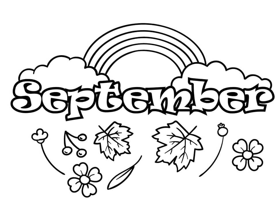 September Rainbow coloring page