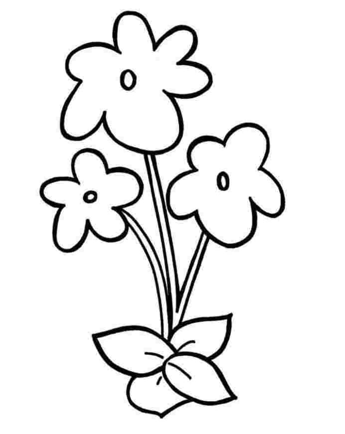 Simple Violet Flowers coloring page - Download, Print or Color Online ...