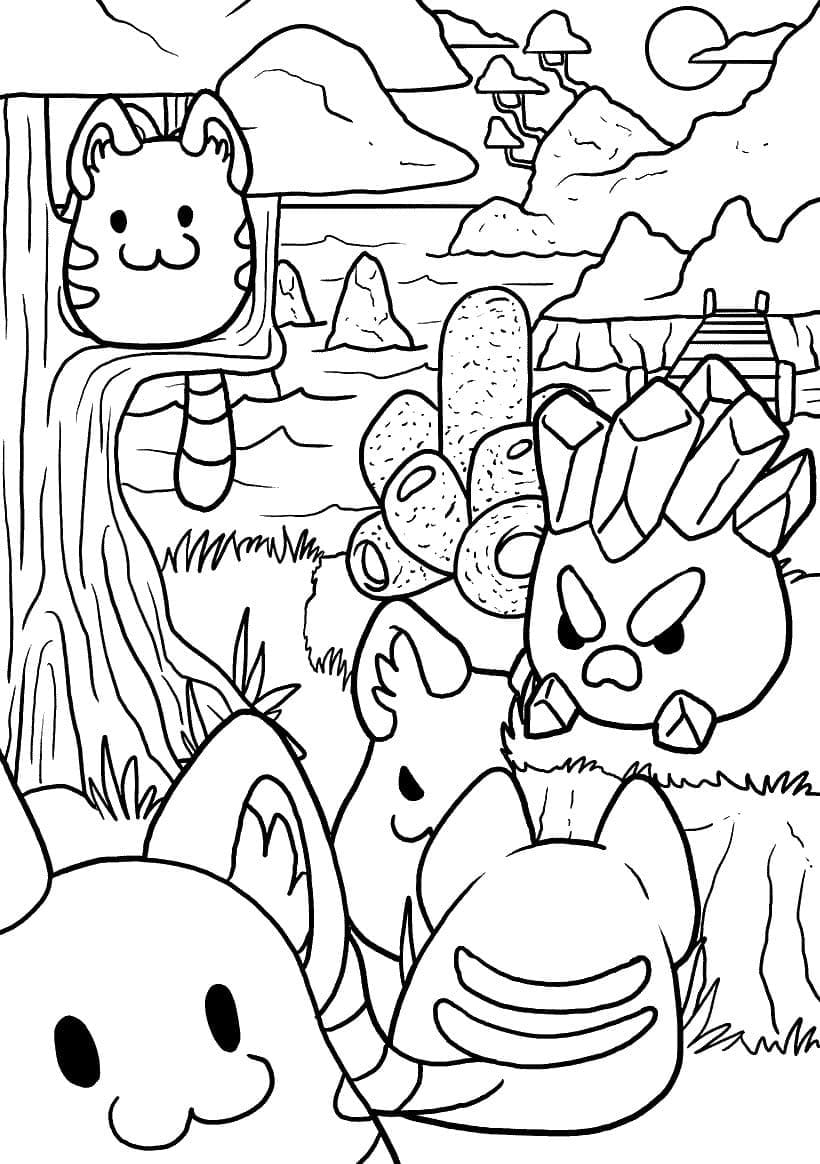 Kids with Slime coloring page - Download, Print or Color Online for Free