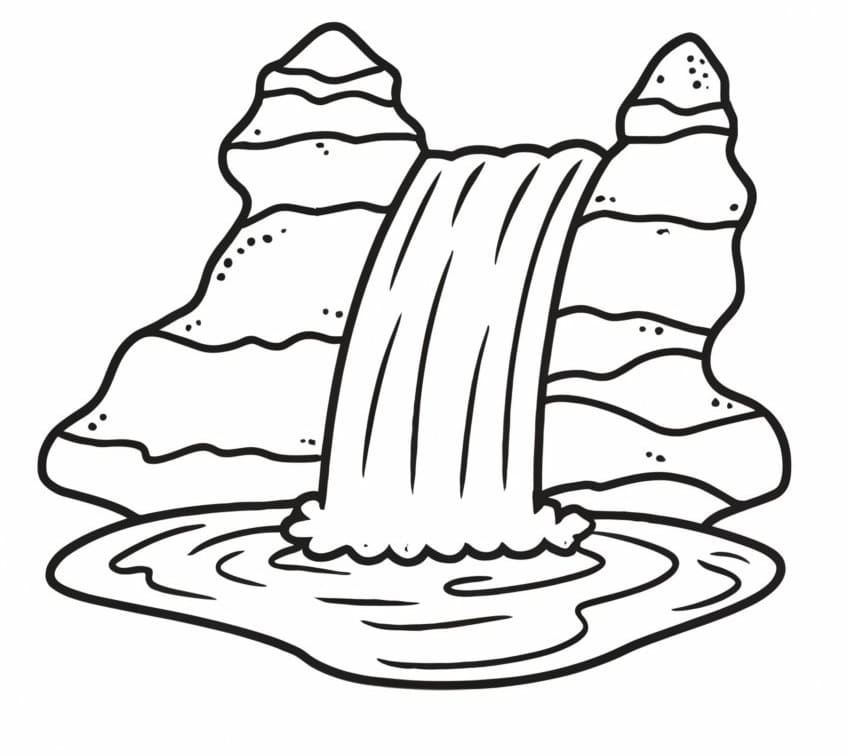 Small Waterfall coloring page - Download, Print or Color Online for Free