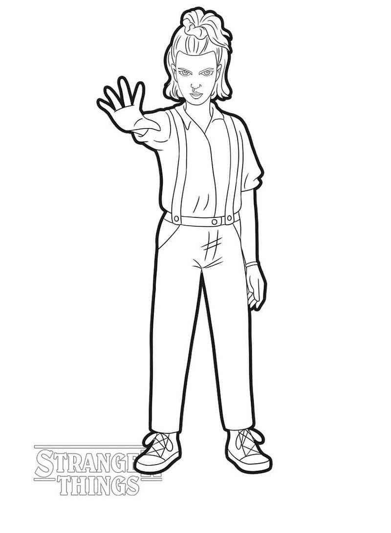 Stranger Things Eleven coloring page