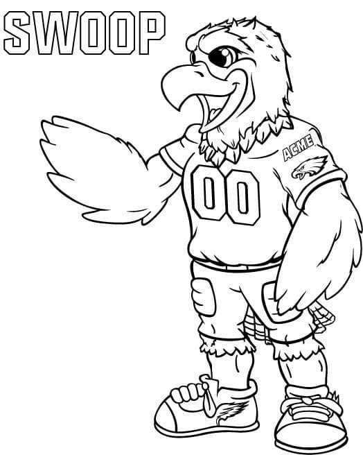 Swoop Mascot coloring page