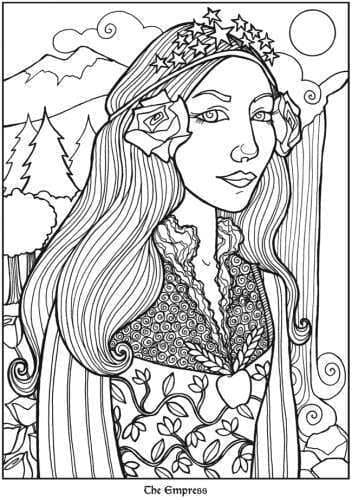 Tarot The Empress coloring page - Download, Print or Color Online for Free