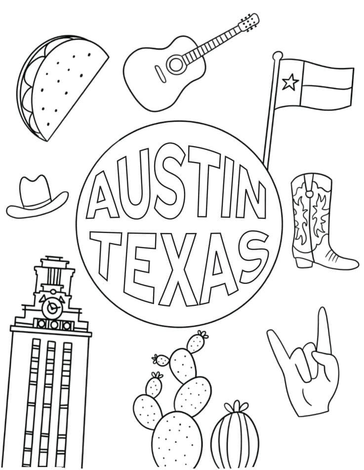 Texas For Free coloring page