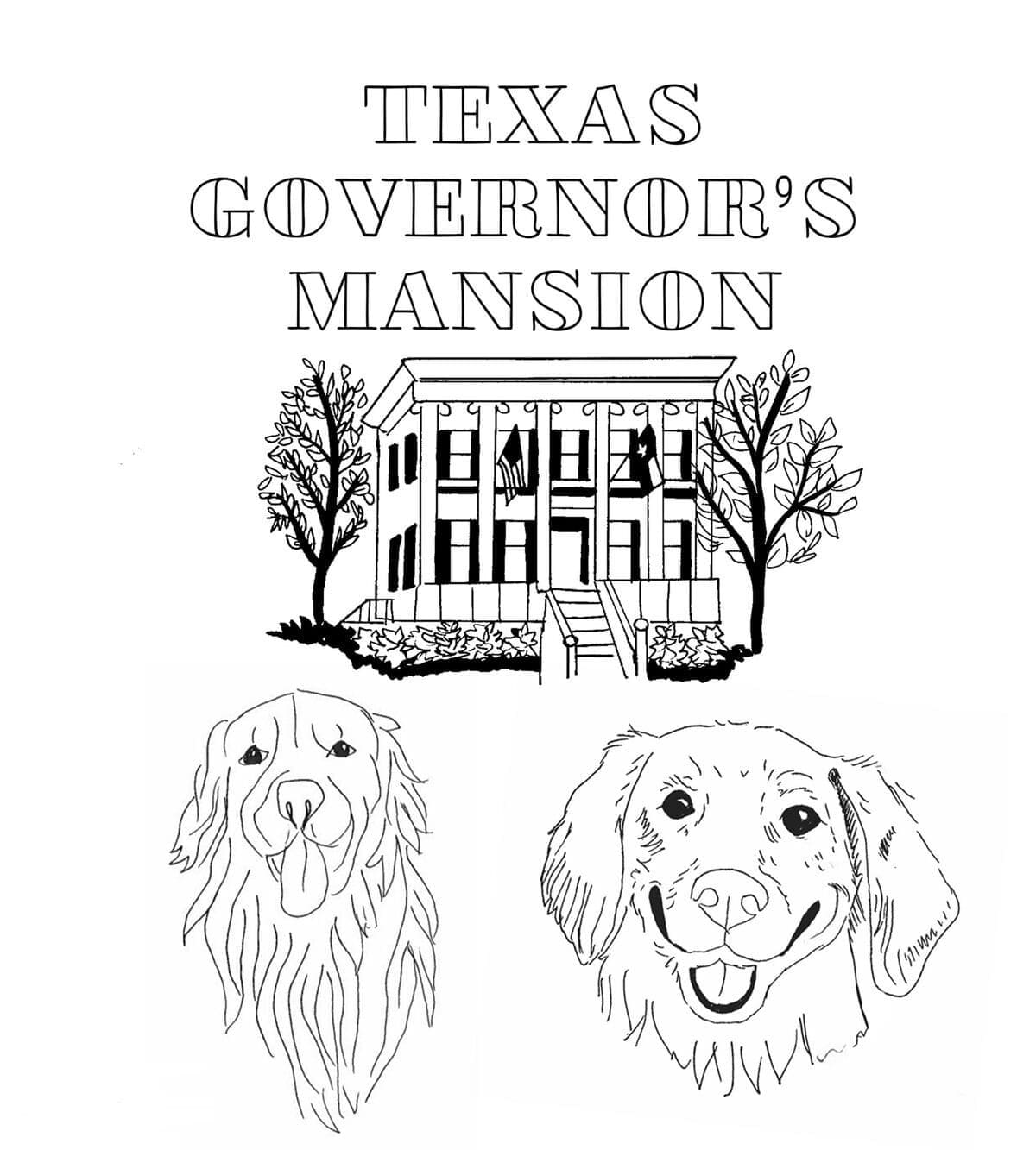 Texas Governor’s Mansion coloring page