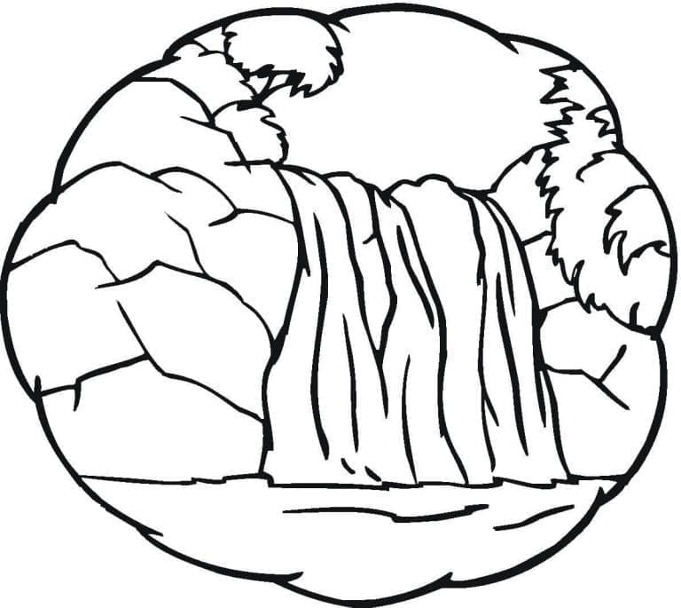 The Waterfall coloring page