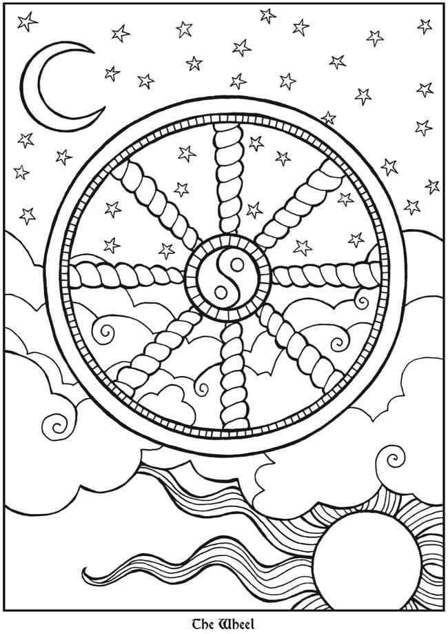 The Wheel Tarot coloring page