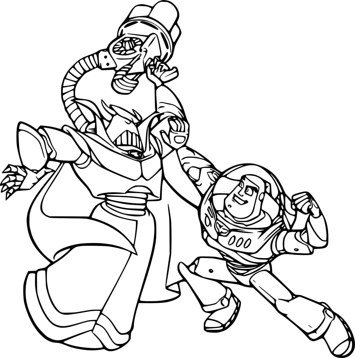 Toy Story 2 Zurg And Buzz Lightyear Coloring Page Download Print Or Color Online For Free