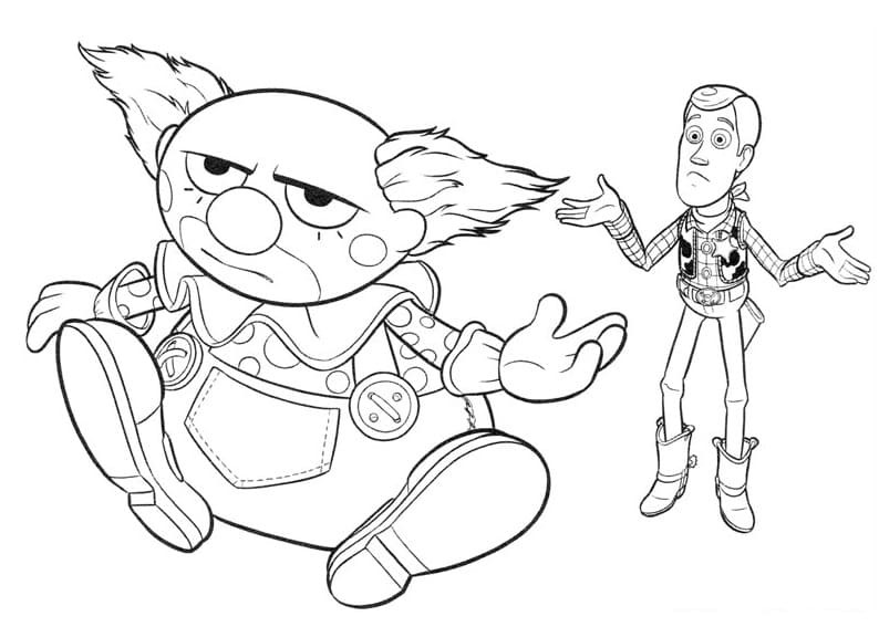 Toy Story 3 Chuckles and Woody coloring page