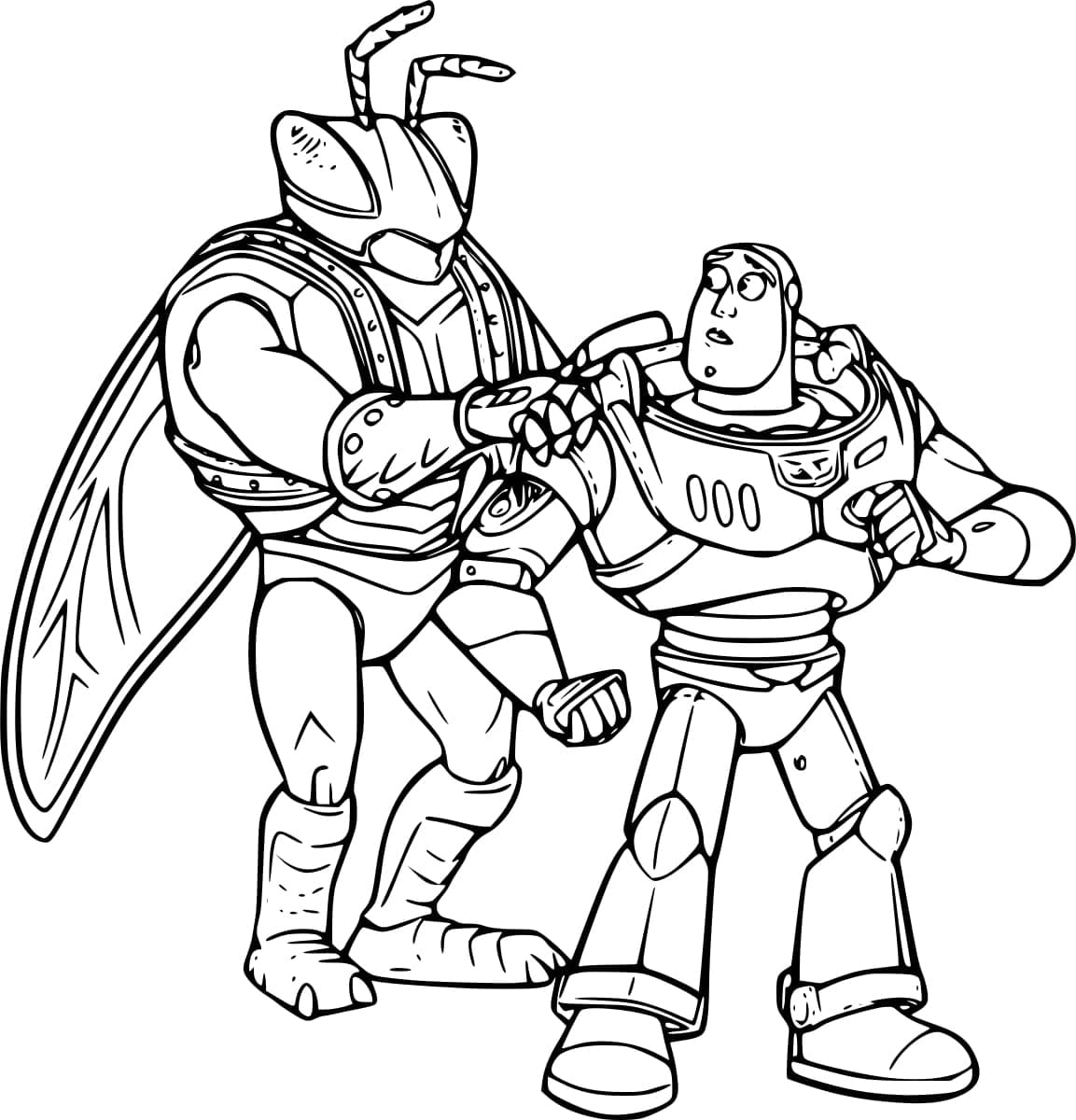 Toy Story 3 Twitch And Buzz Lightyear Coloring Page Download Print 