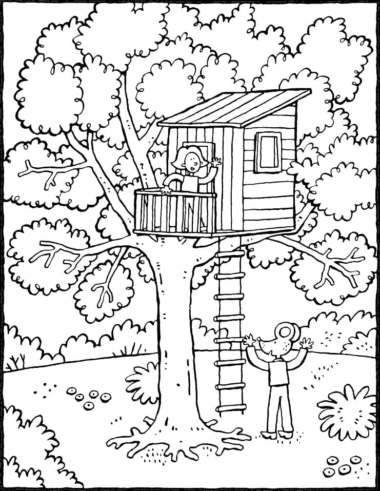 Treehouse Image coloring page