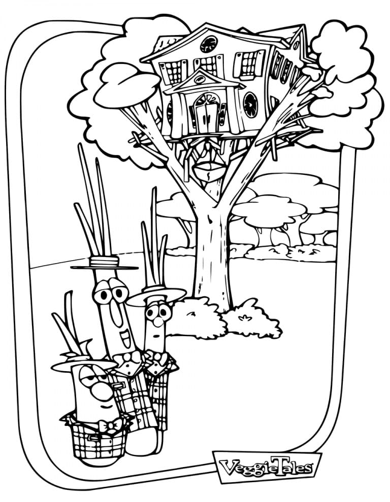 Veggie Tales Treehouse coloring page