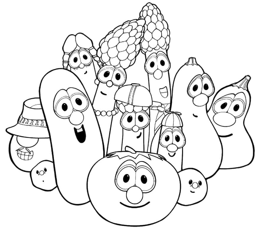 Veggietales Characters coloring page