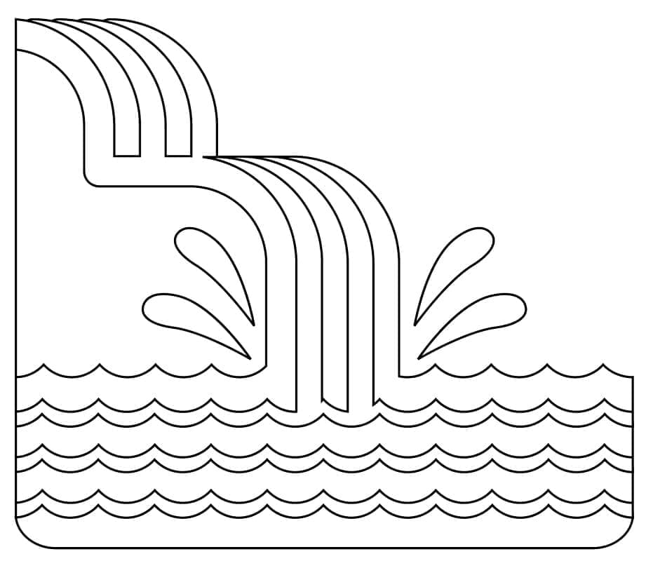 Very Simple Waterfall coloring page