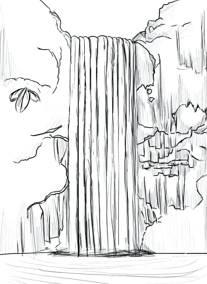 Waterfall For Free coloring page