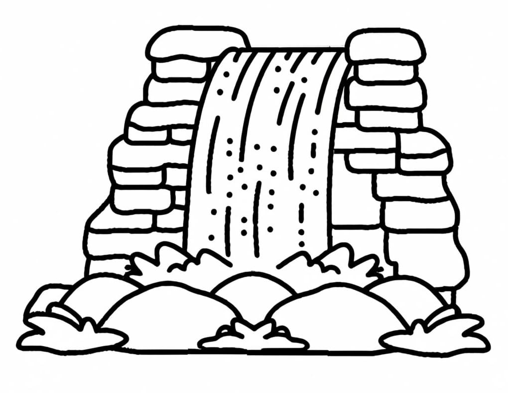 Waterfall For Kids coloring page - Download, Print or Color Online for Free