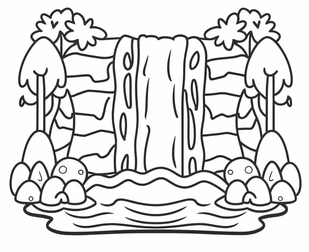 Waterfall Free For Kids coloring page - Download, Print or Color Online ...