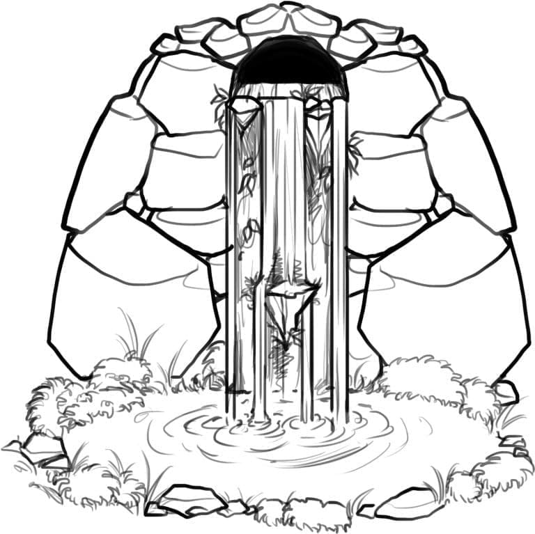 Waterfall Landscape Image coloring page