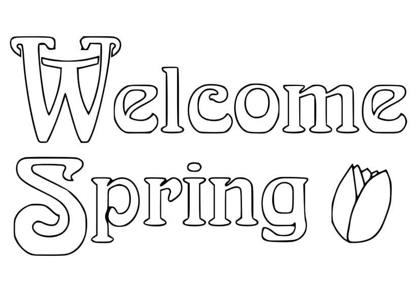 Welcome Spring Picture coloring page