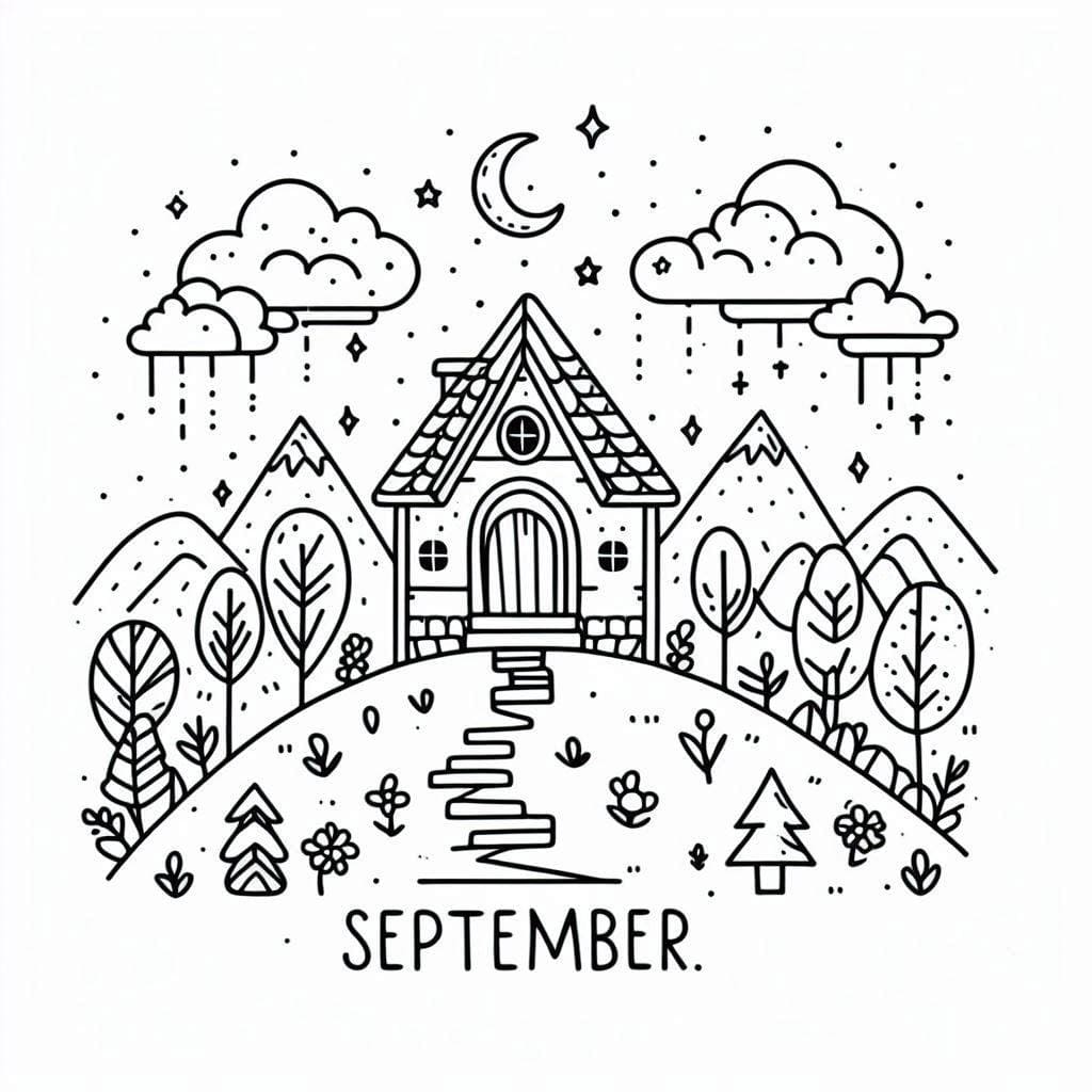 Wonderful September coloring page