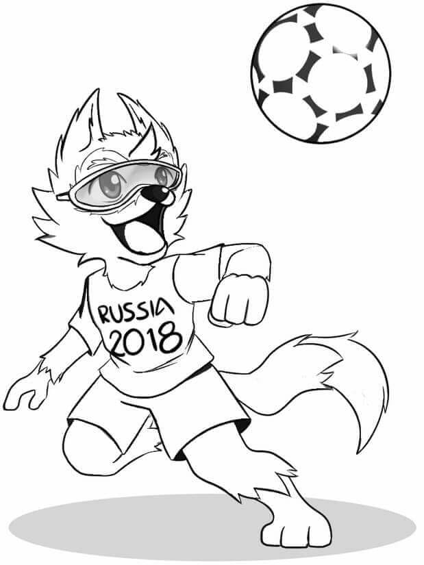 World Cup 2018 Mascot coloring page