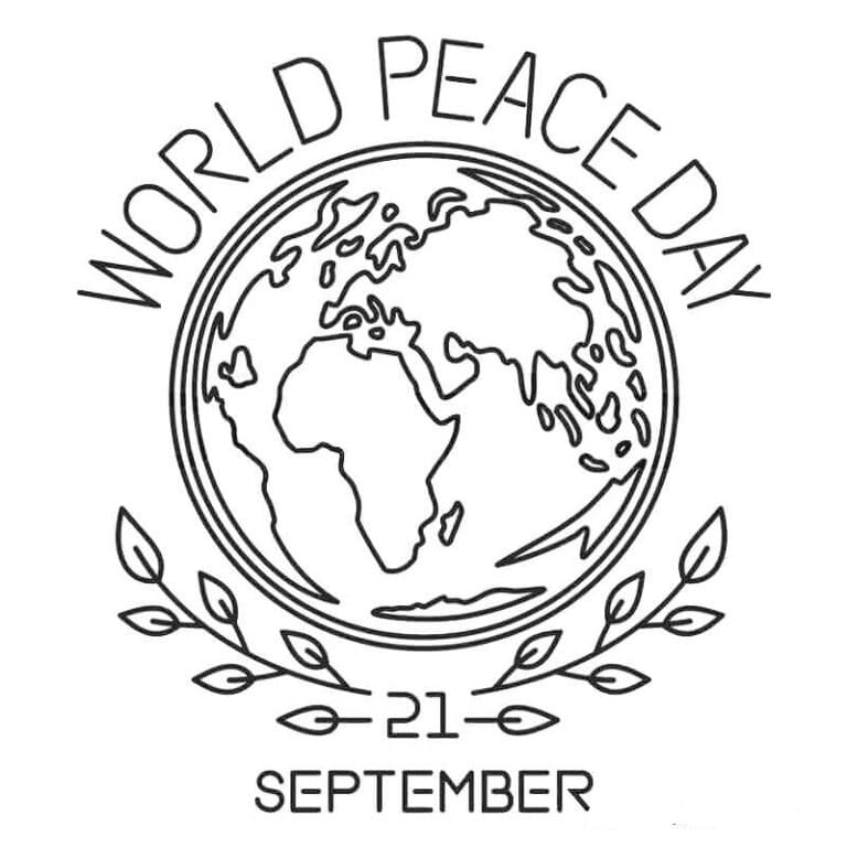 World Peace Day September coloring page