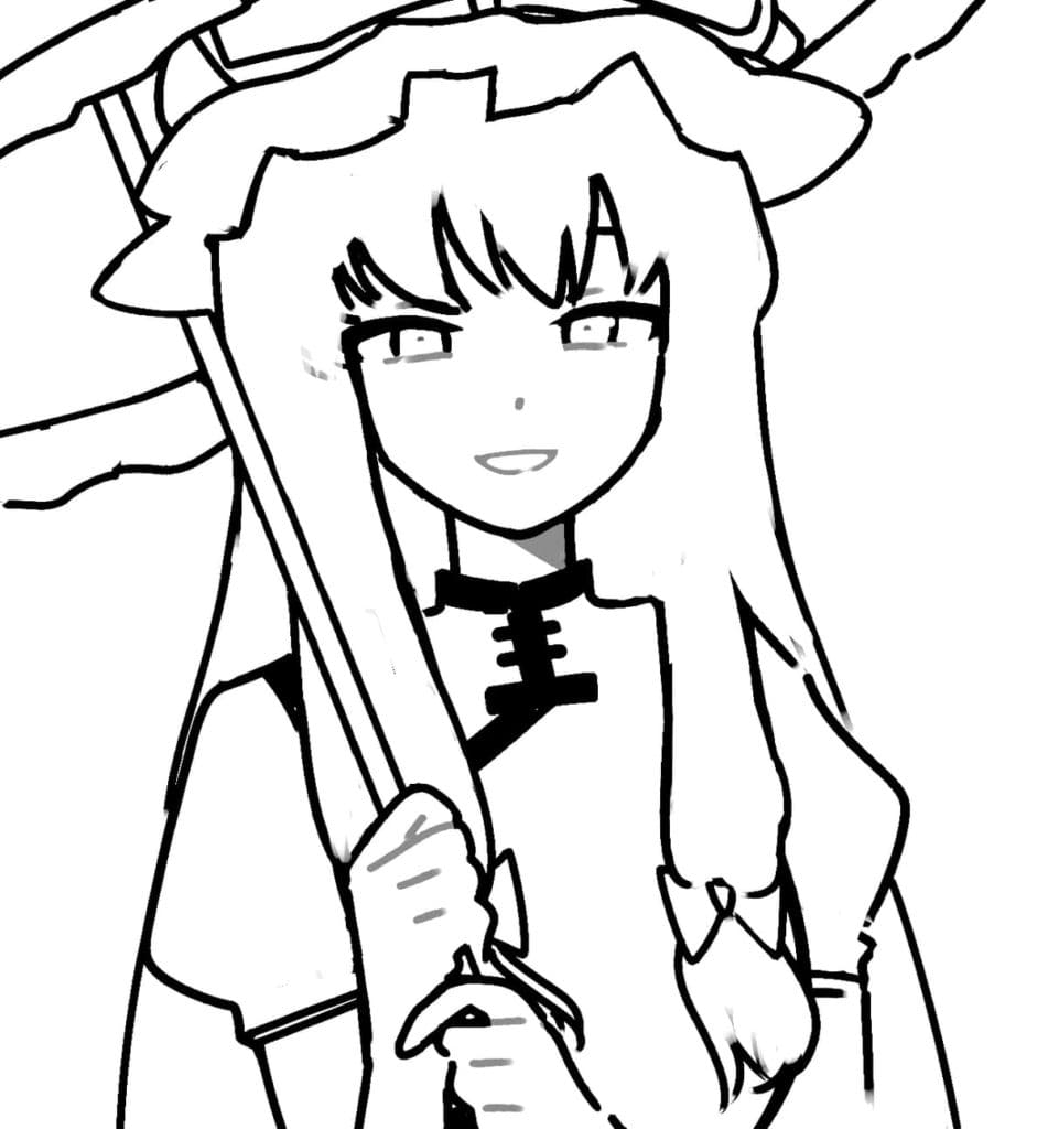 Yukari Yakumo in Touhou Project coloring page