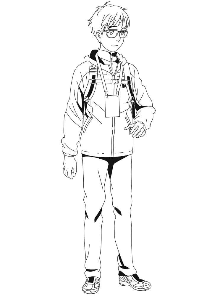 Yuri Katsuki from Anime Yuri on Ice coloring page